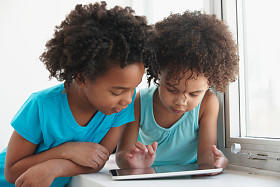Young Girls on Tablet