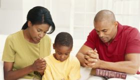 Black Family Praying