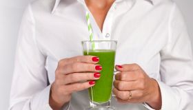 Green detox juice smoothie drink