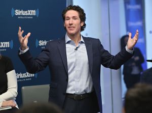 Joel And Victoria Osteen With Fr. Ed Leahy At SiriusXM
