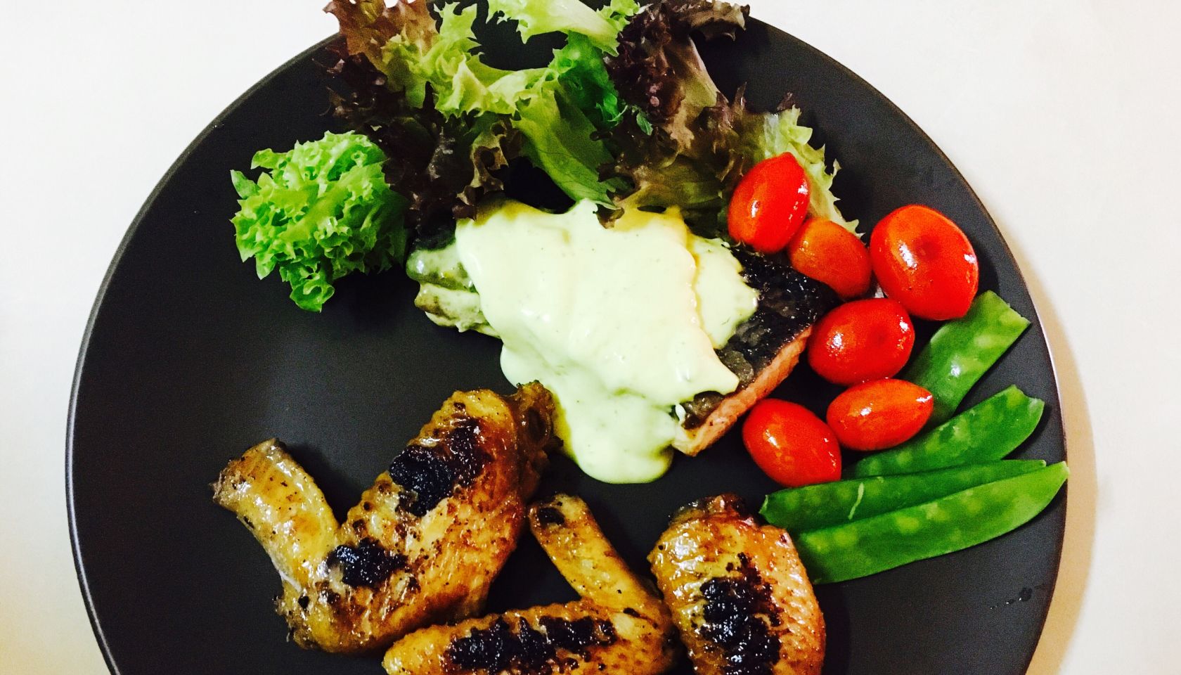 Directly Above Shot Of Food In Plate