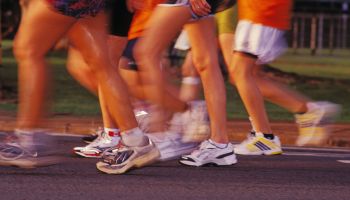Hawaii, Oahu, Honolulu, Feet and legs running, Honolulu Marathon