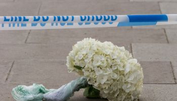 Crime scene of fatal stabbing in Finsbury Park, London UK