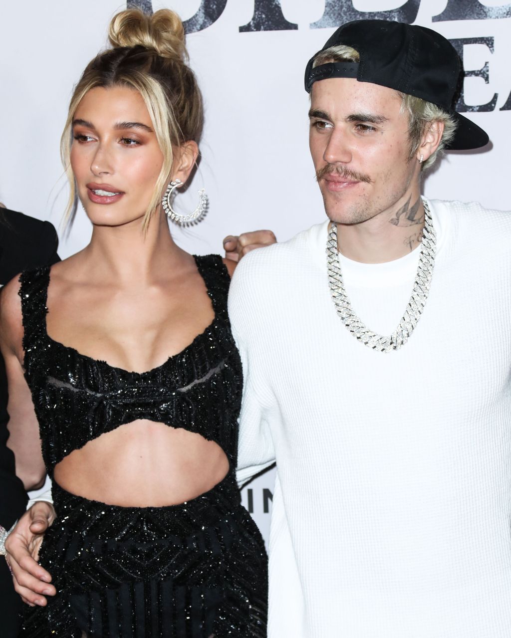 Hailey Rhode Baldwin Bieber and Justin Bieber arrive at the Los Angeles Premiere Of YouTube Originals&apos; &apos;Justin Bieber: Seasons&apos; held at the Regency Bruin Theatre on January 27, 2020 in Westwood, Los Angeles, California, United States.