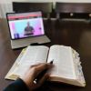Woman Watches Online Church Service