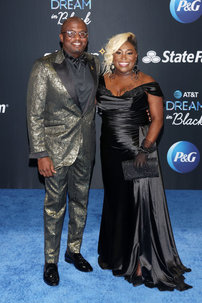 Courtney Franklin (L) and a guest