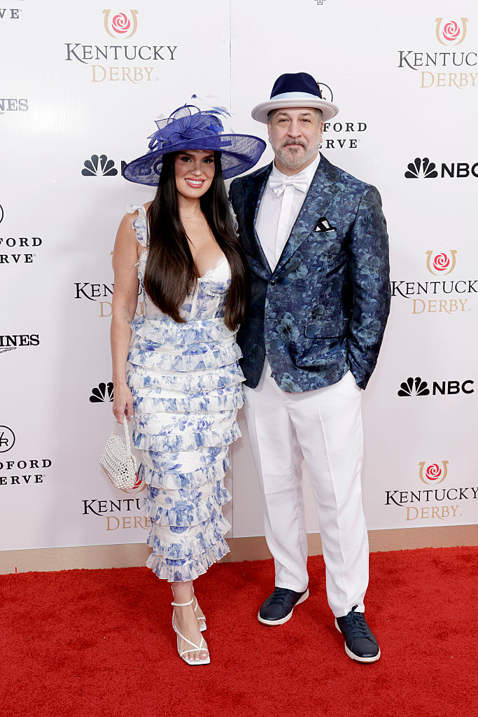 Izabel Araujo and Joey Fatone attend Kentucky Derby 151 at Churchill Downs